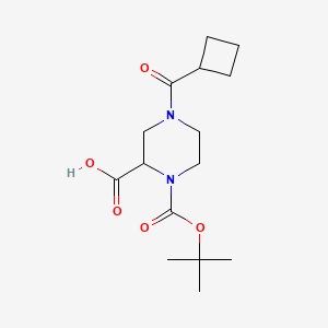 molecular formula C15H24N2O5 B8121156 1-(tert-Butoxycarbonyl)-4-(cyclobutanecarbonyl)piperazine-2-carboxylic acid 