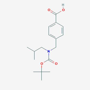 molecular formula C17H25NO4 B8121159 4-[(tert-Butoxycarbonylisobutylamino)-methyl]-benzoic acid 