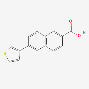molecular formula C15H10O2S B8121162 6-Thiophen-3-yl-naphthalene-2-carboxylic acid 