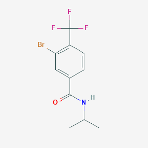 molecular formula C11H11BrF3NO B8121175 3-Bromo-N-isopropyl-4-(trifluoromethyl)benzamide 