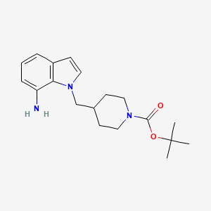molecular formula C19H27N3O2 B8121212 4-(7-Aminoindol-1-ylmethyl)-piperidine-1-carboxylic acid tert-butyl ester 