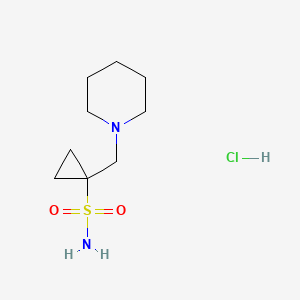 molecular formula C9H19ClN2O2S B8121227 1-(Piperidin-1-ylmethyl)cyclopropane-1-sulfonamide hydrochloride 