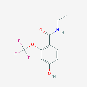 molecular formula C10H10F3NO3 B8121241 N-Ethyl-4-hydroxy-2-trifluoromethoxy-benzamide 