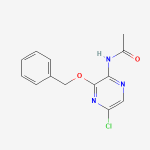 molecular formula C13H12ClN3O2 B8121253 N-(5-chloro-3-phenylmethoxypyrazin-2-yl)acetamide 