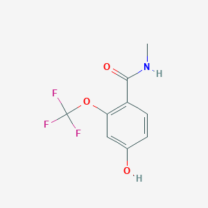 molecular formula C9H8F3NO3 B8121261 4-Hydroxy-N-methyl-2-trifluoromethoxy-benzamide 