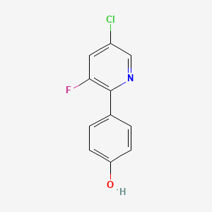 molecular formula C11H7ClFNO B8121289 4-(5-Chloro-3-fluoropyridin-2-yl)phenol 