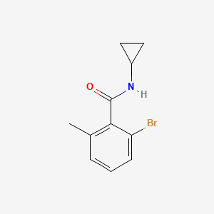 molecular formula C11H12BrNO B8121294 2-Bromo-N-cyclopropyl-6-methylbenzamide 