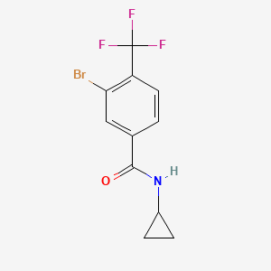 molecular formula C11H9BrF3NO B8121303 3-Bromo-N-cyclopropyl-4-(trifluoromethyl)benzamide 