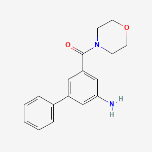 molecular formula C17H18N2O2 B8121318 (5-Aminobiphenyl-3-yl)(morpholin-4-yl)methanone 