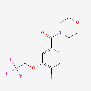 molecular formula C13H13F3INO3 B8121323 [4-Iodo-3-(2,2,2-trifluoroethoxy)phenyl](morpholin-4-yl)methanone 