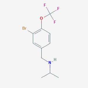 molecular formula C11H13BrF3NO B8121325 (3-Bromo-4-trifluoromethoxy-benzyl)-isopropyl-amine 