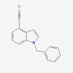 molecular formula C17H13N B8121327 1-Benzyl-4-ethynyl-1H-indole 