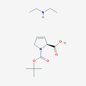 molecular formula C14H26N2O4 B8121350 N-ethylethanamine;(2S)-1-[(2-methylpropan-2-yl)oxycarbonyl]-2,5-dihydropyrrole-2-carboxylic acid 