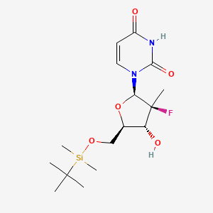 molecular formula C16H27FN2O5Si B8121374 5'-O-tert-Butyldimethylsilyl-2'-deoxy-2'-fluoro-2'-C-methyluridine 