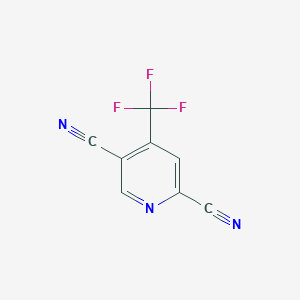 molecular formula C8H2F3N3 B8121375 4-(Trifluoromethyl)pyridine-2,5-dicarbonitrile 