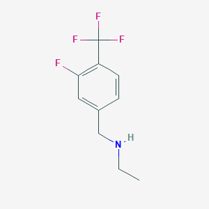 molecular formula C10H11F4N B8121380 Ethyl-(3-fluoro-4-trifluoromethyl-benzyl)-amine 
