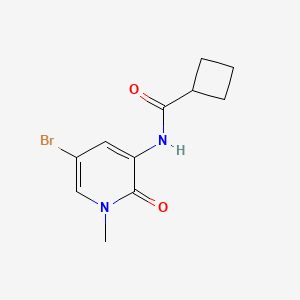 molecular formula C11H13BrN2O2 B8121395 N-(5-bromo-1-methyl-2-oxo-1,2-dihydropyridin-3-yl)cyclobutanecarboxamide 