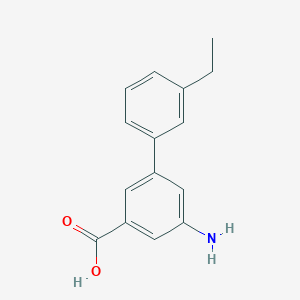 molecular formula C15H15NO2 B8121404 5-Amino-3'-ethyl-biphenyl-3-carboxylic acid 