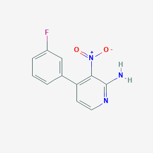 molecular formula C11H8FN3O2 B8121428 4-(3-Fluorophenyl)-3-nitropyridin-2-amine 