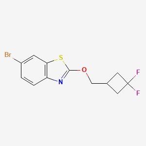 molecular formula C12H10BrF2NOS B8121445 6-Bromo-2-((3,3-difluorocyclobutyl)methoxy)benzo[d]thiazole 
