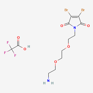 molecular formula C12H15Br2F3N2O6 B8121457 3,4-Dibromo-Mal-PEG2-Amine TFA 