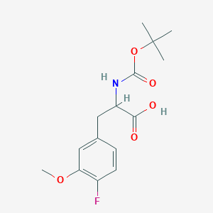 molecular formula C15H20FNO5 B8121478 2-tert-Butoxycarbonylamino-3-(4-fluoro-3-methoxy-phenyl)-propionic acid 