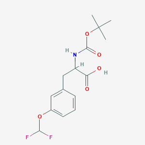 molecular formula C15H19F2NO5 B8121481 2-tert-Butoxycarbonylamino-3-(3-difluoromethoxyphenyl)-propionic acid 
