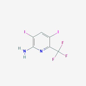 molecular formula C6H3F3I2N2 B8121570 6-(Trifluoromethyl)-3,5-diiodopyridin-2-amine 