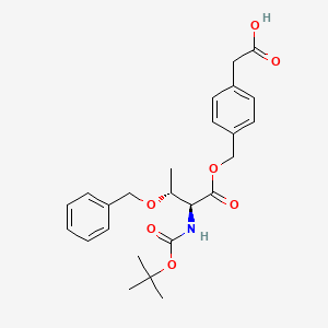 molecular formula C25H31NO7 B8121598 2-[4-[[(2S,3R)-2-[(2-methylpropan-2-yl)oxycarbonylamino]-3-phenylmethoxybutanoyl]oxymethyl]phenyl]acetic acid 