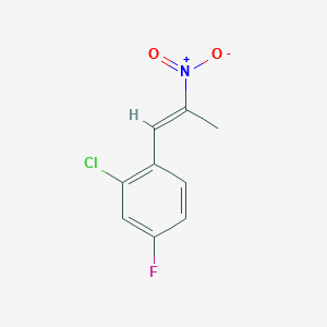 molecular formula C9H7ClFNO2 B8121608 2-chloro-4-fluoro-1-[(E)-2-nitroprop-1-enyl]benzene 