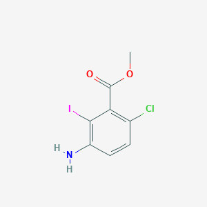 molecular formula C8H7ClINO2 B8121620 3-Amino-6-chloro-2-iodo-benzoic acid methyl ester 