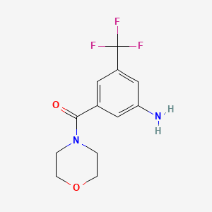 molecular formula C12H13F3N2O2 B8121646 Morpholine, 4-[3-amino-5-(trifluoromethyl)benzoyl]- CAS No. 874830-95-2
