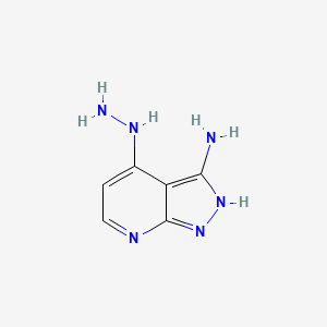 molecular formula C6H8N6 B8121662 4-Hydrazinyl-2H-pyrazolo[3,4-b]pyridin-3-amine 