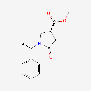 molecular formula C14H17NO3 B8121704 (R)-Methyl 5-oxo-1-((S)-1-phenylethyl)pyrrolidine-3-carboxylate 