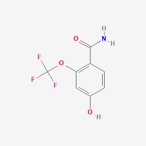 molecular formula C8H6F3NO3 B8121732 4-Hydroxy-2-trifluoromethoxy-benzamide 