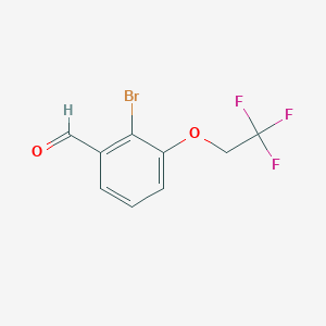 molecular formula C9H6BrF3O2 B8121757 2-Bromo-3-(2,2,2-trifluoroethoxy)benzaldehyde 