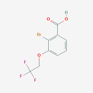 molecular formula C9H6BrF3O3 B8121760 2-Bromo-3-(2,2,2-trifluoroethoxy)benzoic acid 