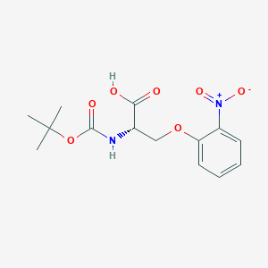 molecular formula C14H18N2O7 B8121762 (2S)-2-[(2-methylpropan-2-yl)oxycarbonylamino]-3-(2-nitrophenoxy)propanoic acid 