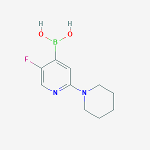 molecular formula C10H14BFN2O2 B8121798 [5-Fluoro-2-(piperidin-1-yl)pyridin-4-yl]boronic acid 