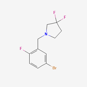 molecular formula C11H11BrF3N B8121818 1-(5-Bromo-2-fluorobenzyl)-3,3-difluoropyrrolidine 