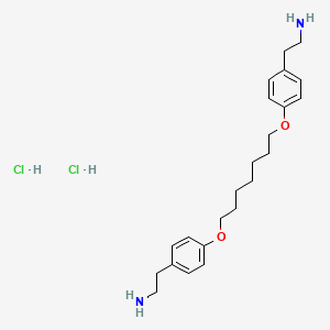 molecular formula C23H36Cl2N2O2 B8121896 2,2'-((Heptane-1,7-diylbis(oxy))bis(4,1-phenylene))bis(ethan-1-amine) 2hcl 
