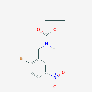 molecular formula C13H17BrN2O4 B8121917 Tert-butyl 2-bromo-5-nitrobenzyl(methyl)carbamate 