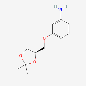 molecular formula C12H17NO3 B8121922 (R)-3-((2,2-dimethyl-1,3-dioxolan-4-yl)methoxy)aniline 