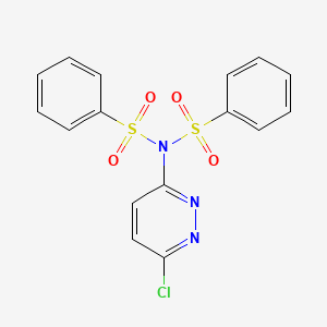 molecular formula C16H12ClN3O4S2 B8121935 N-(6-chloropyridazin-3-yl)-N-(phenylsulfonyl)benzenesulfonamide 