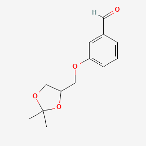 molecular formula C13H16O4 B8121943 3-((2,2-Dimethyl-1,3-dioxolan-4-yl)methoxy)benzaldehyde 