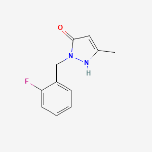 molecular formula C11H11FN2O B8121980 2-(2-Fluorobenzyl)-5-methyl-1H-pyrazol-3(2H)-one 