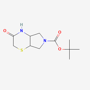 molecular formula C11H18N2O3S B8121981 tert-butyl 3-oxohexahydropyrrolo[3,4-b][1,4]thiazine-6(2H)-carboxylate 