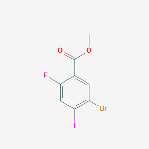 molecular formula C8H5BrFIO2 B8121998 Methyl 5-bromo-2-fluoro-4-iodobenzoate 