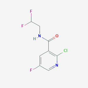 molecular formula C8H6ClF3N2O B8122013 2-Chloro-N-(2,2-difluoroethyl)-5-fluoropyridine-3-carboxamide 