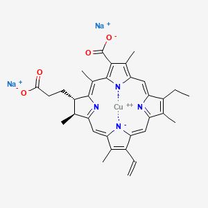 copper;disodium;(17S,18S)-18-(2-carboxylatoethyl)-12-ethenyl-7-ethyl-3,8,13,17,20-pentamethyl-17,18-dihydroporphyrin-21,23-diide-2-carboxylate